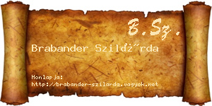 Brabander Szilárda névjegykártya